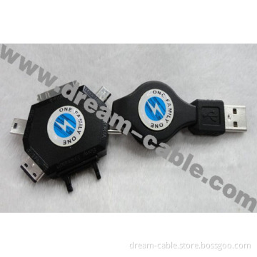 Elegant Portable 6 in 1 USB Charge Cable for Multiple Mobiles